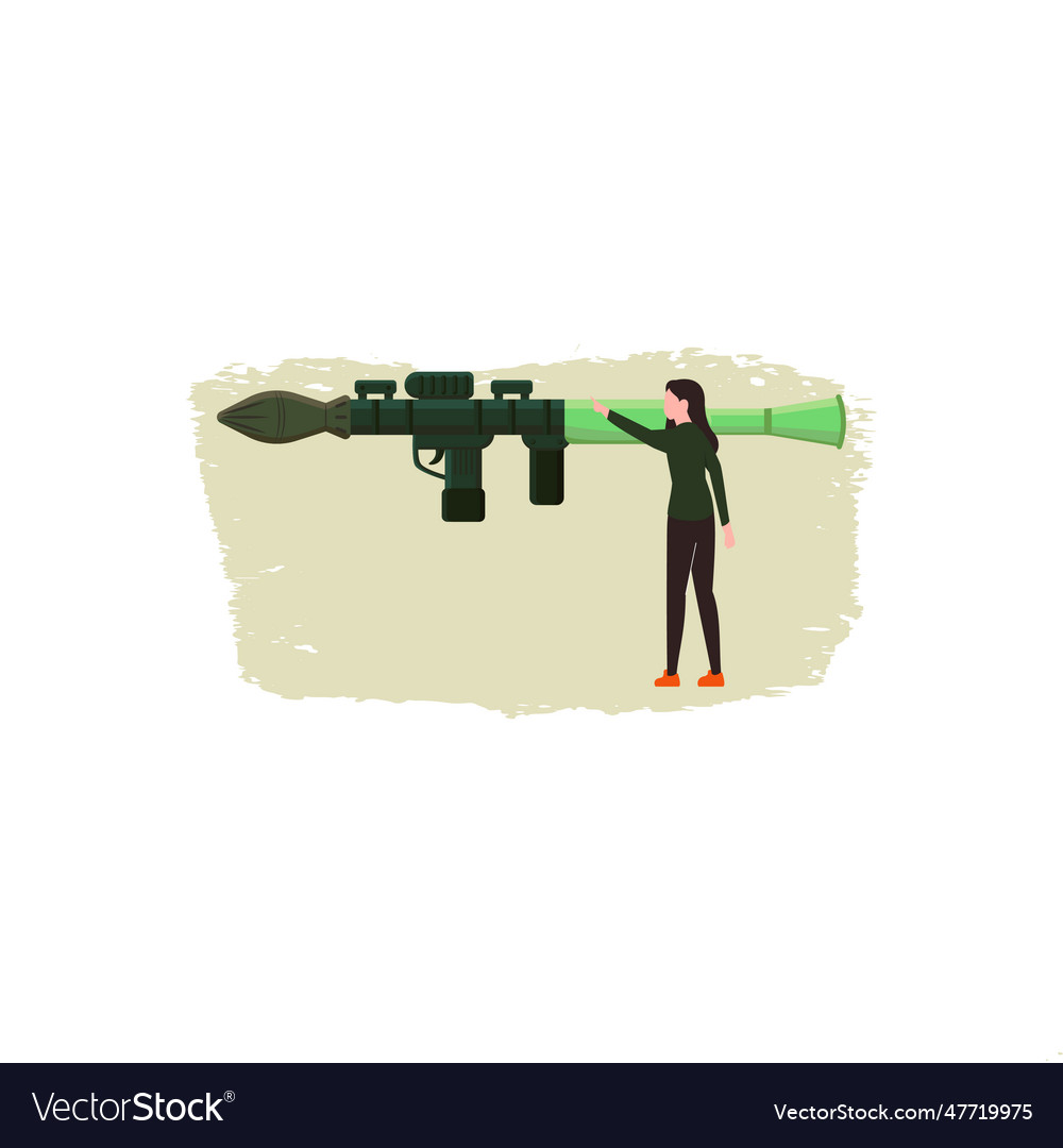 Girl is holding a bazooka