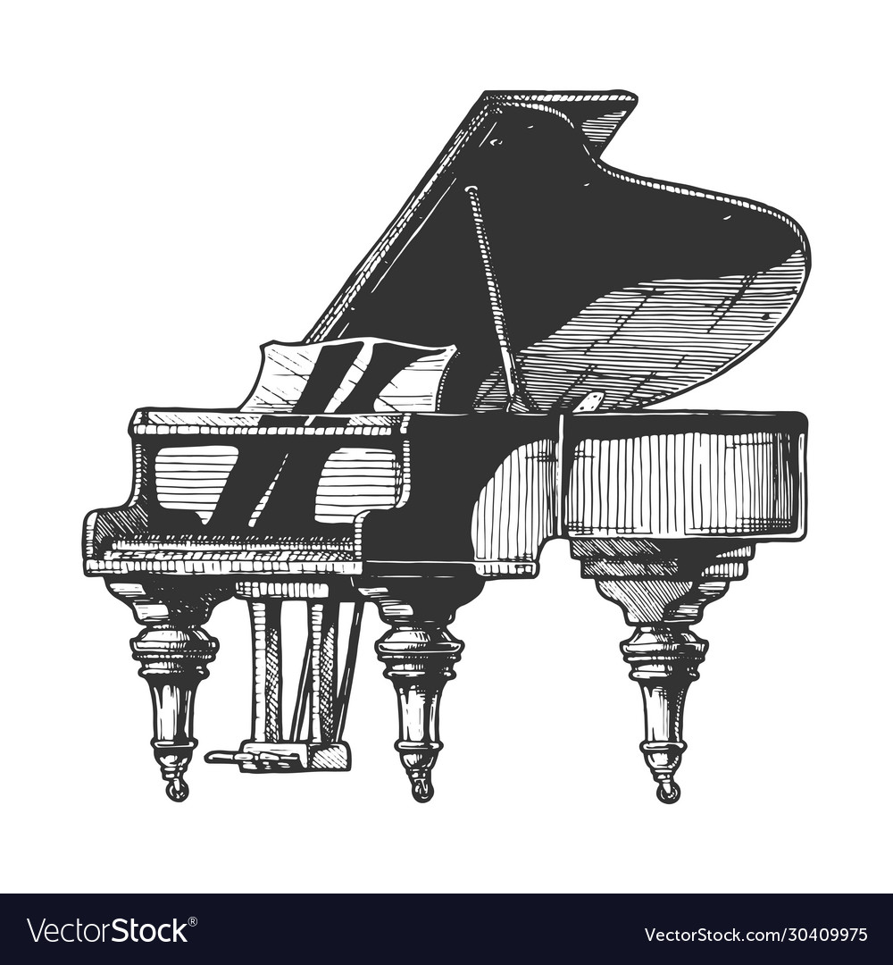 Grand piano Royalty Free Vector Image - VectorStock