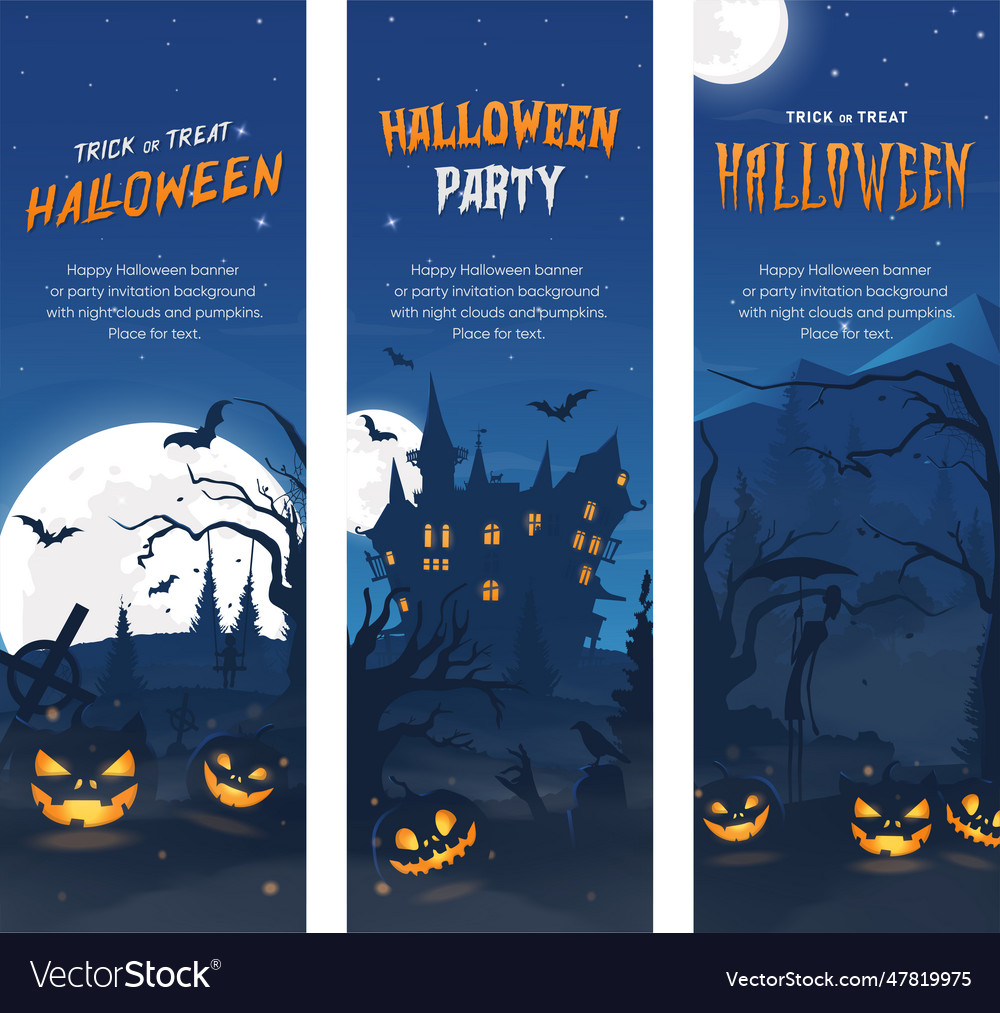 Happy halloween banner or party invitation Vector Image