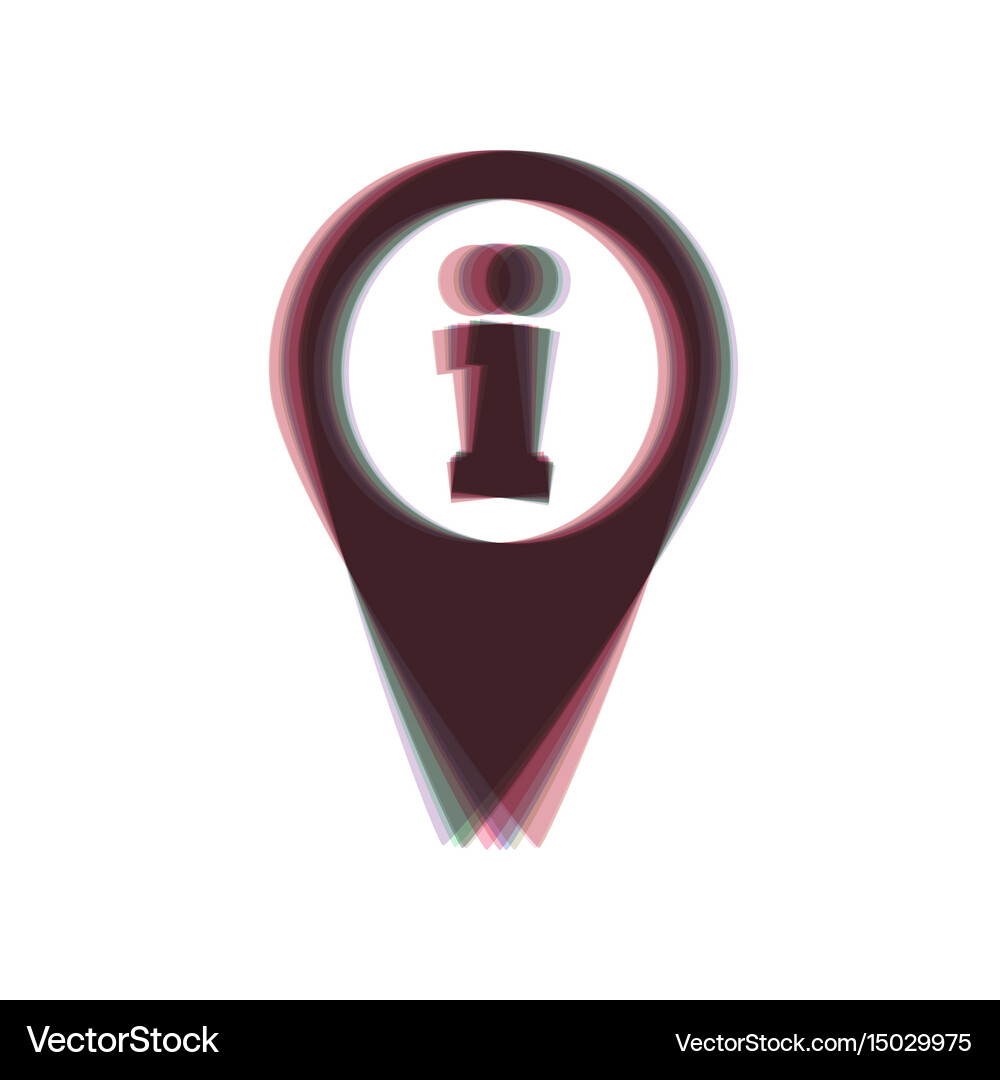 Map pointer with information sign Royalty Free Vector Image