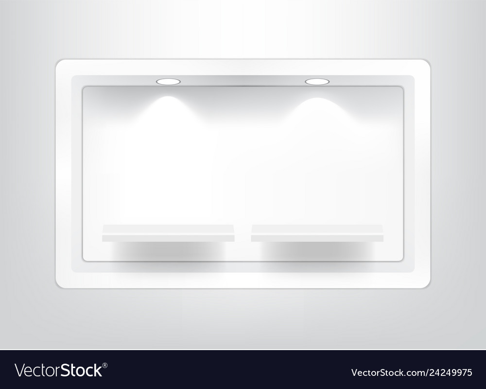 Mock up realistic empty square shelf for interior