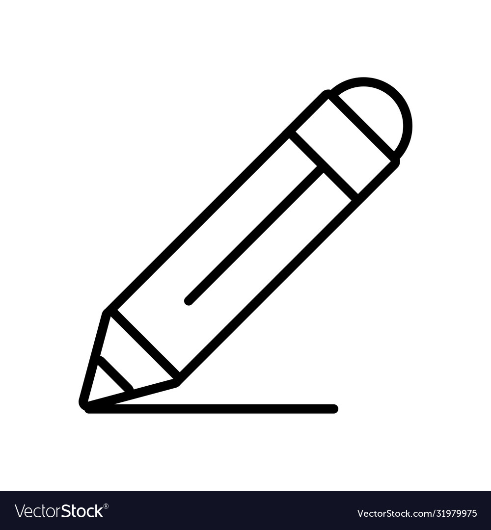 Pencil graphite supply line style icon Royalty Free Vector