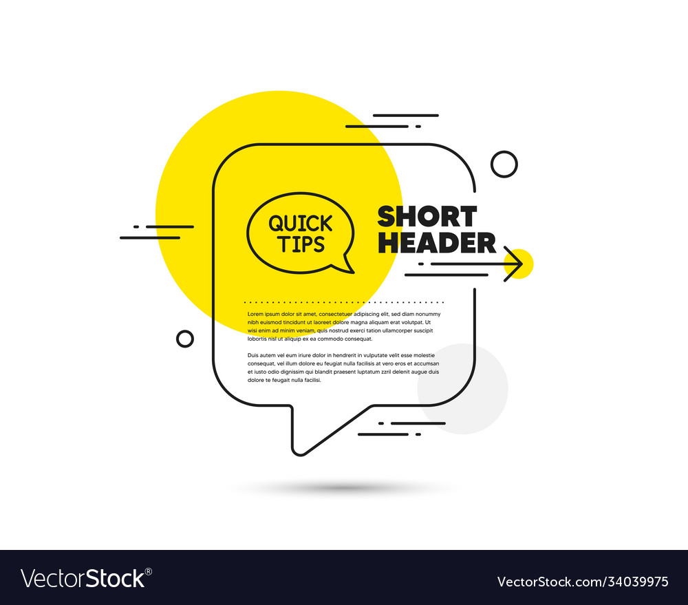 Quick tips line icon helpful tricks speech bubble