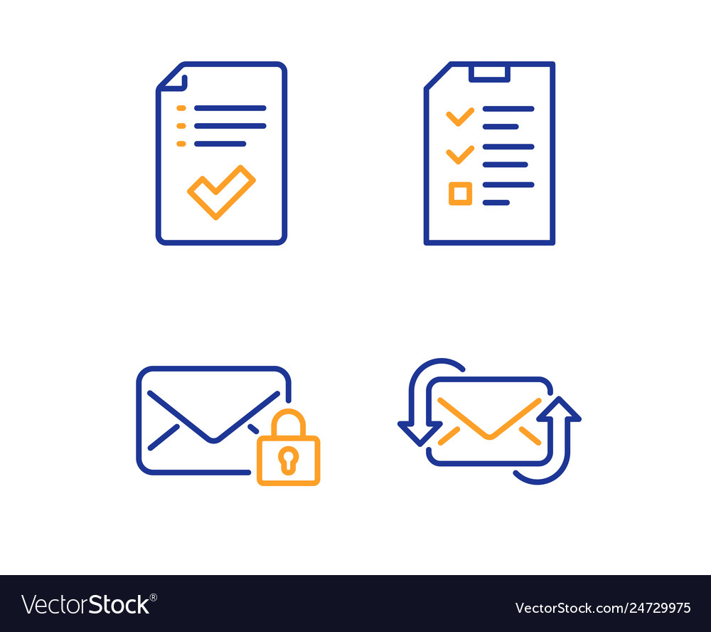 Secure mail approved checklist and interview vector image Secure mail approved checklist and interview