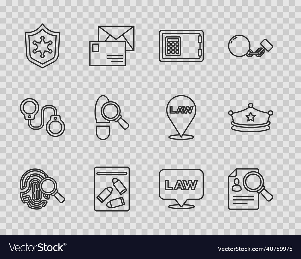 Set line fingerprint paper analysis magnifying