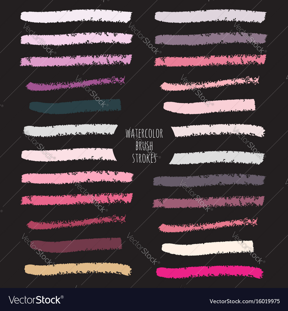 Set of pastel powder color watercolor stripes