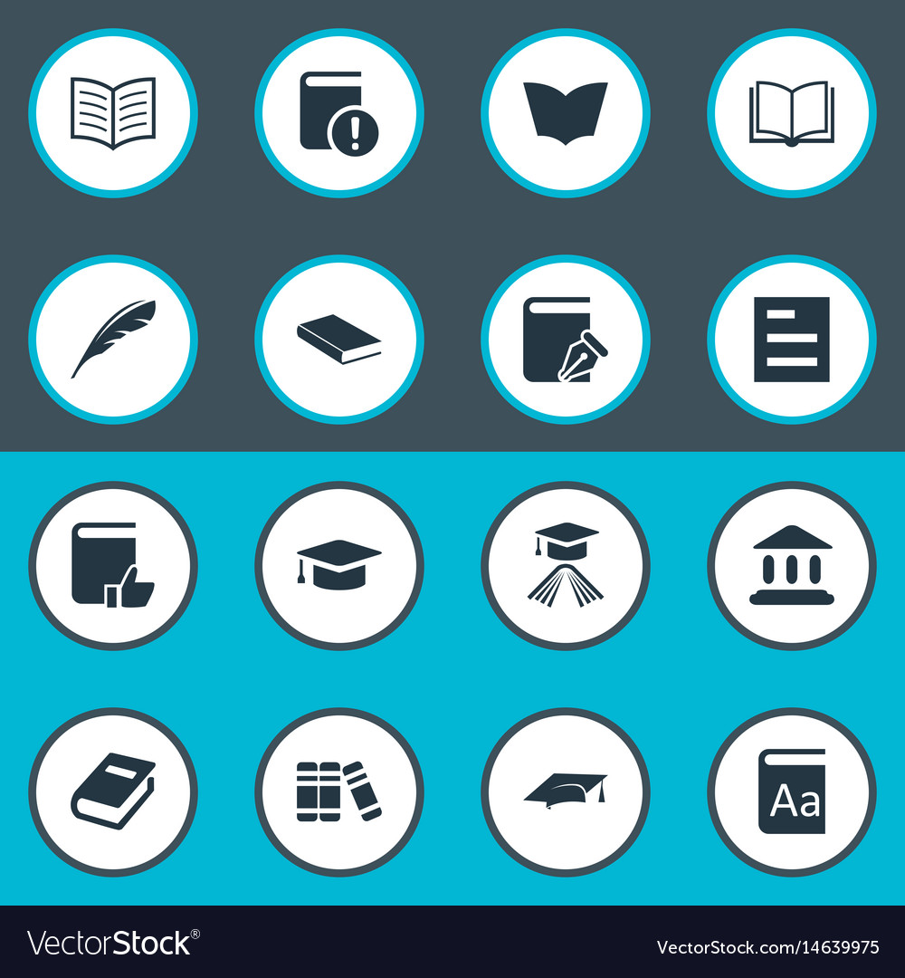 Set of simple reading icons