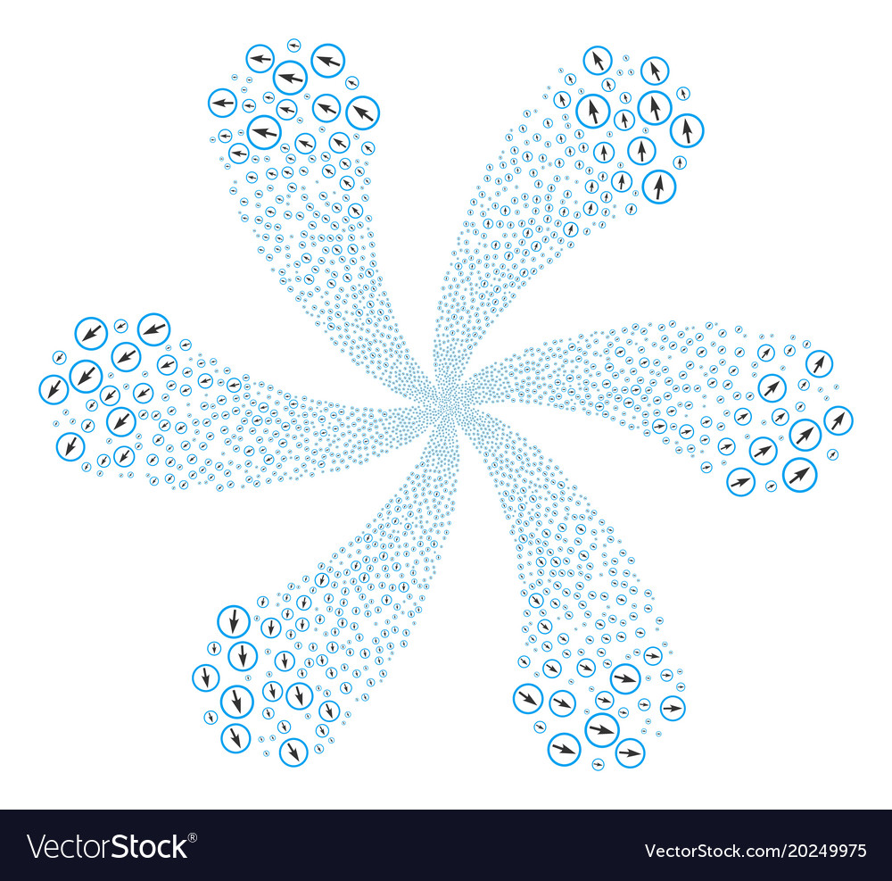 Sharp rounded arrow centrifugal flower cluster