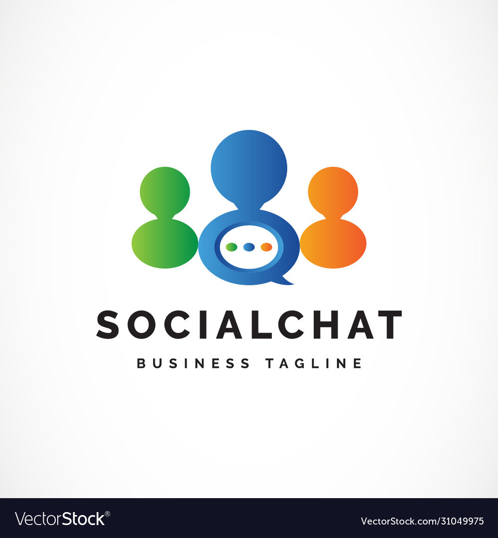 Social chat communication logo design Royalty Free Vector