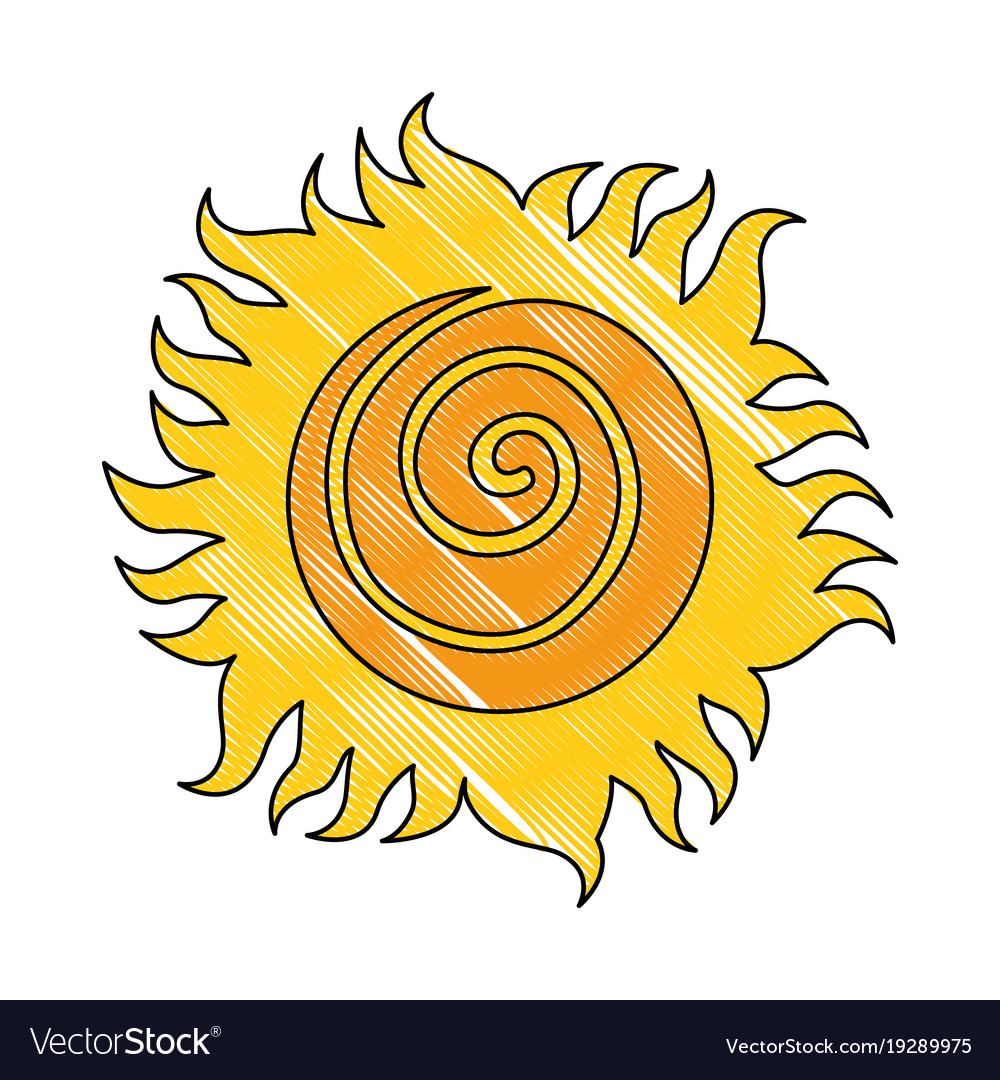 Sommer Sonne Zeichnung Ikone Lizenzfreies Vektorbild