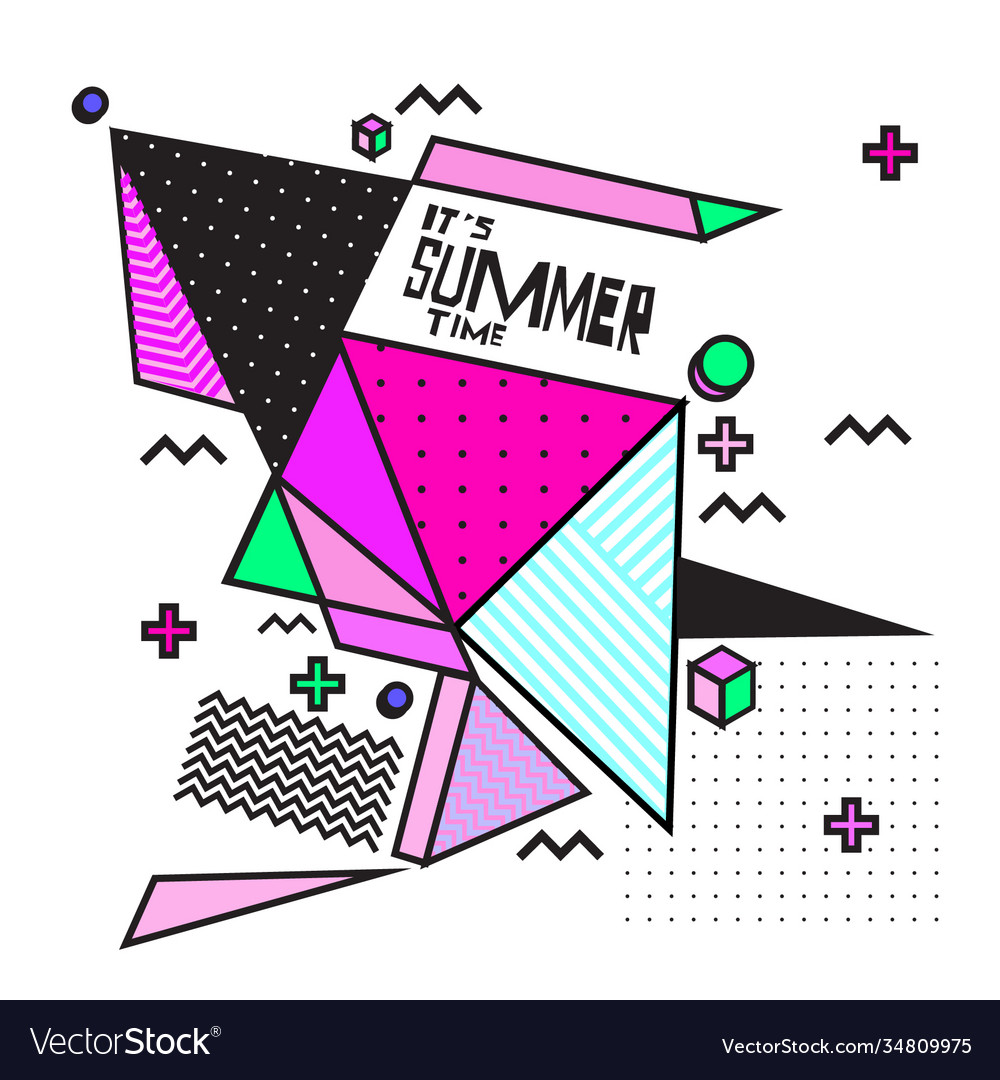 Triangle geometric forms for summer events vector image Triangle geometric forms for summer events