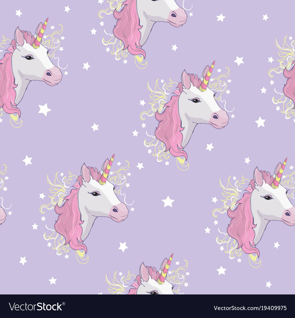 Unicorn and rainbow seamless pattern isolated