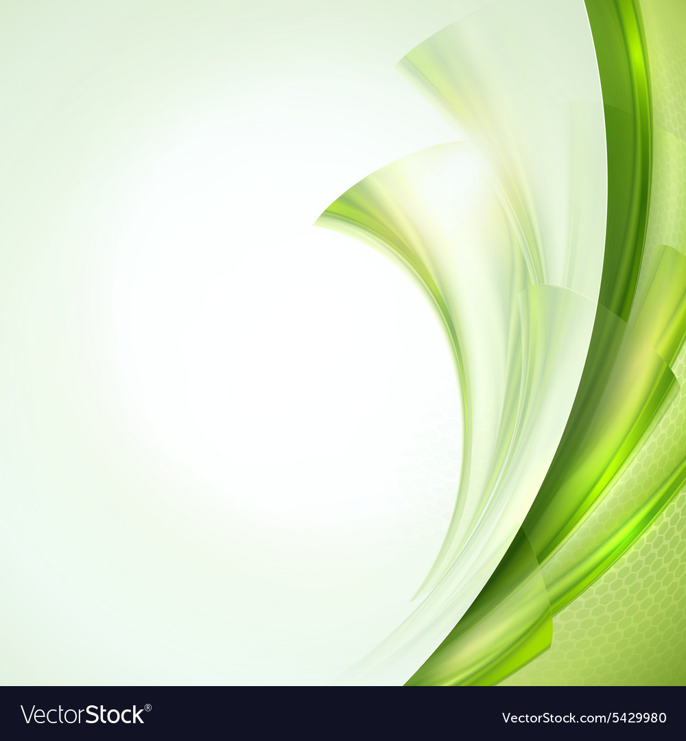 Abstract green waving background Royalty Free Vector Image