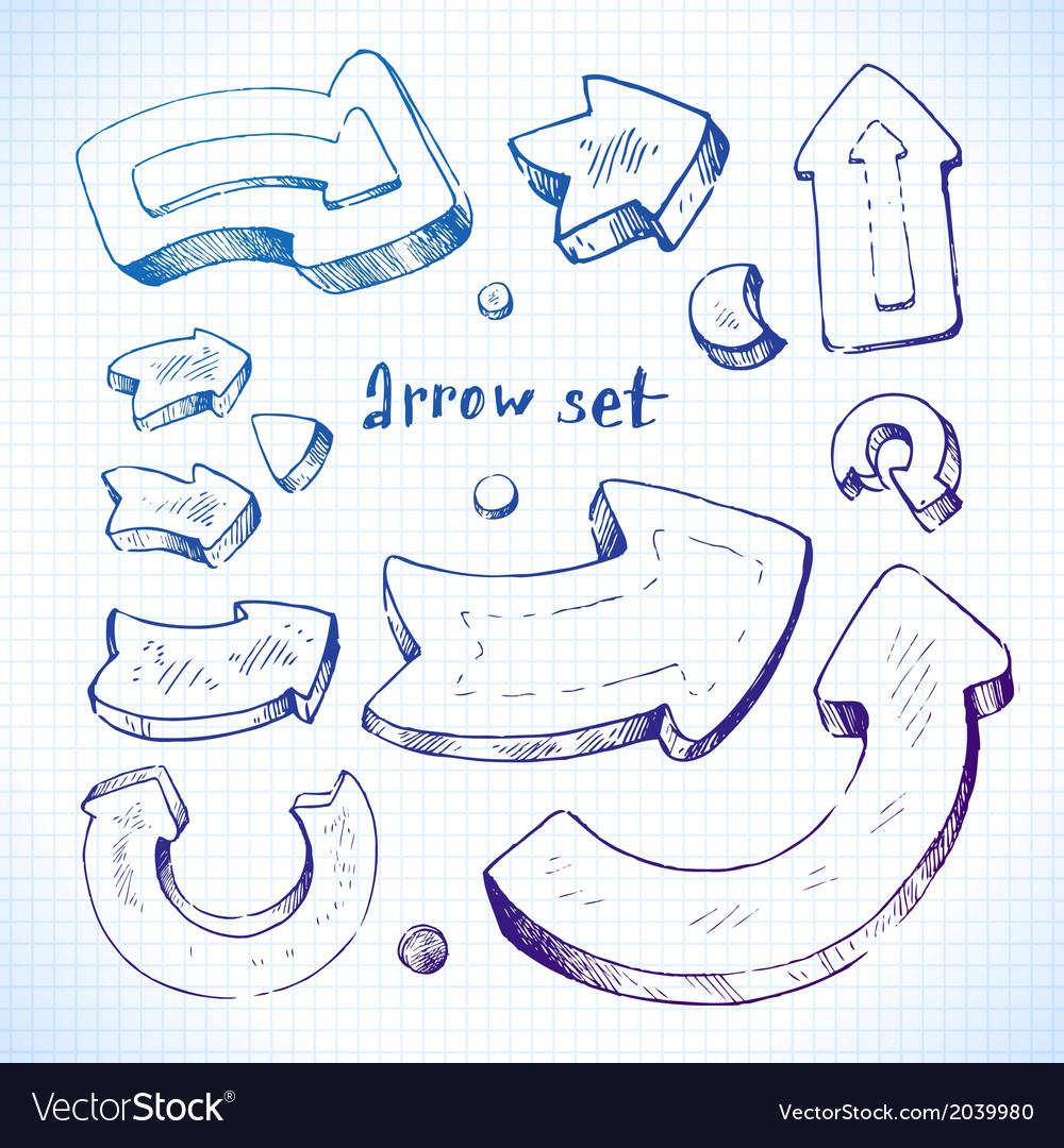 Arrows on a school notebook cell background