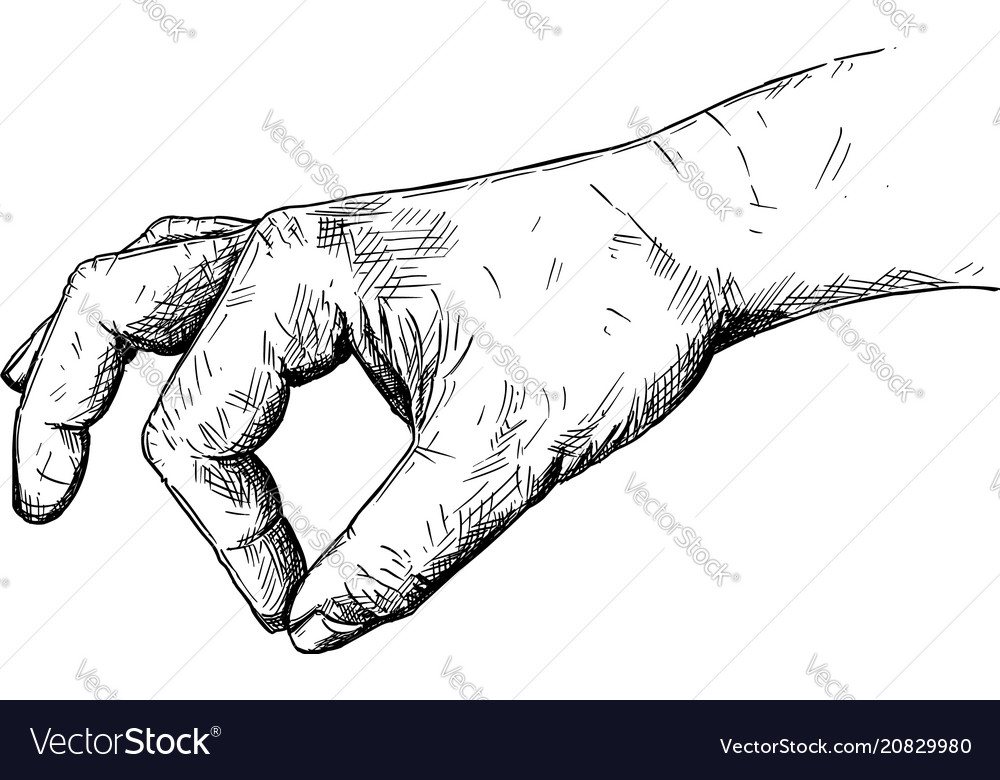 Artistic or drawing of hand holding something Vector Image