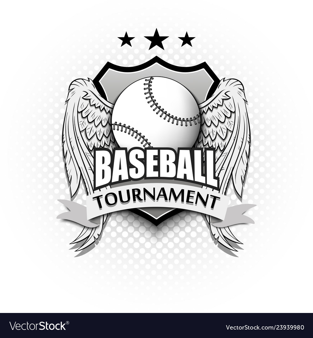 Baseball Championship Logo With Ball. Vector Design Template