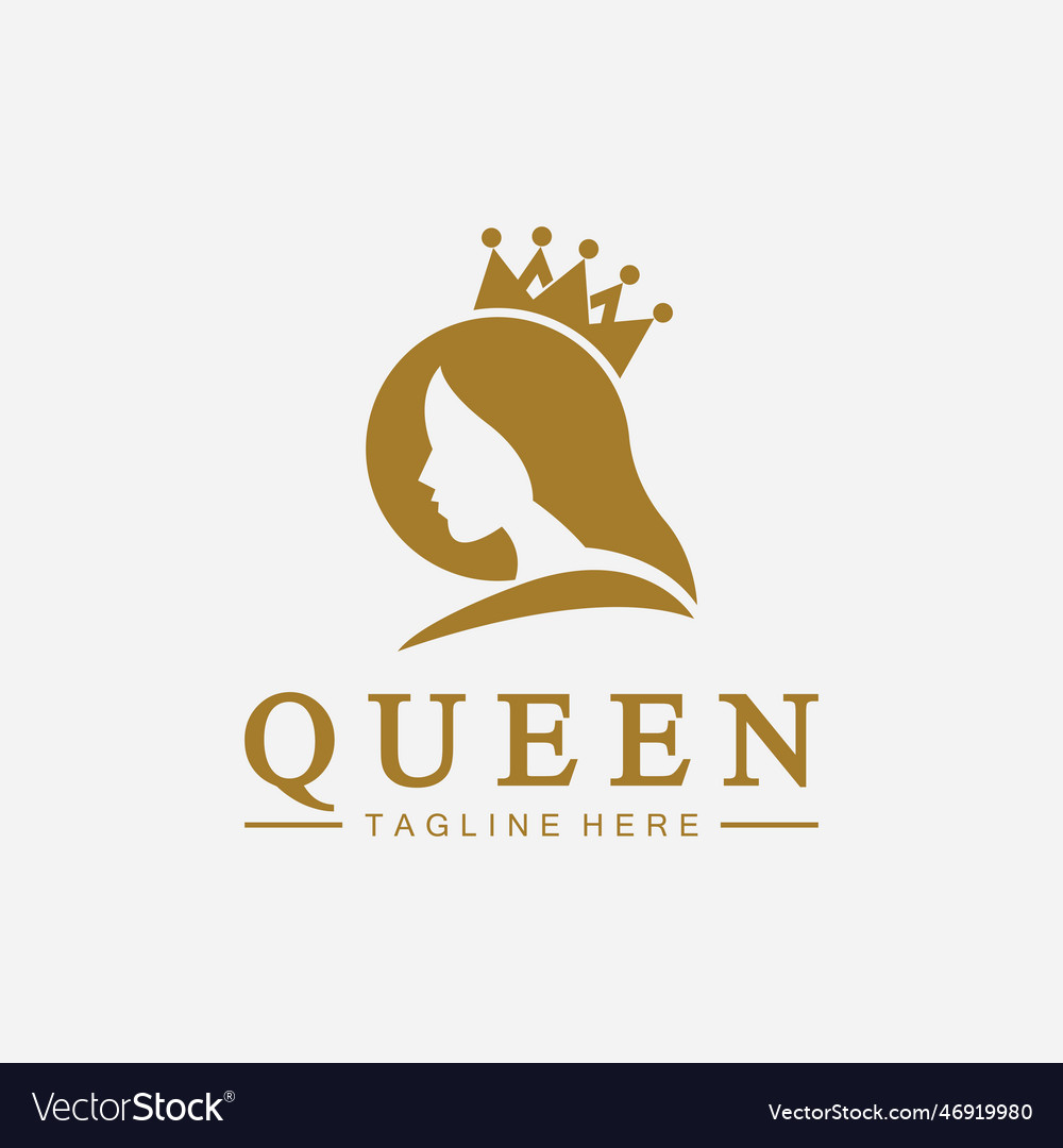 Beautiful face queen icon logofor