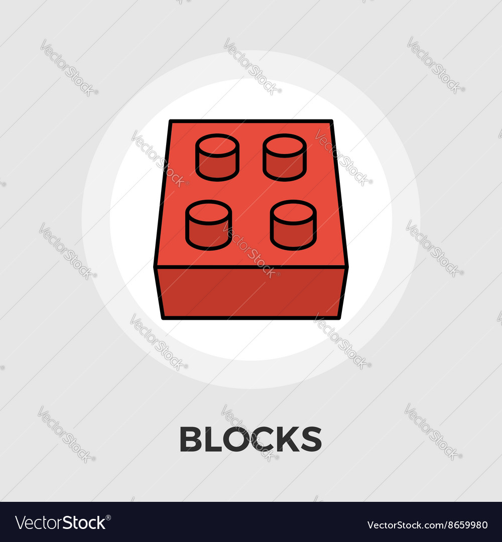 Blocks flat icon Royalty Free Vector Image - VectorStock