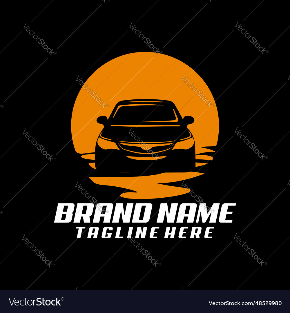 Car moon logo design Royalty Free Vector Image