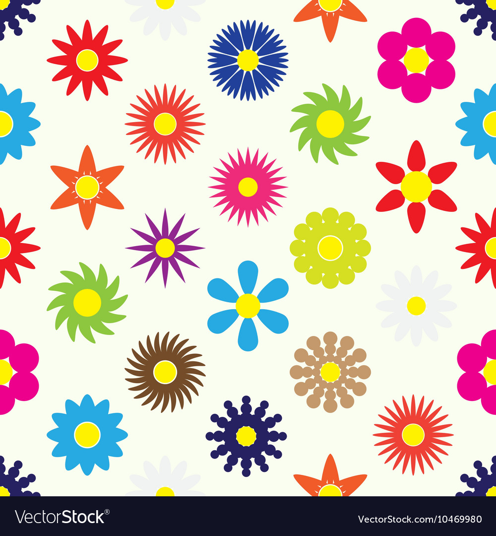 Bunte einfache Retro kleine Blumen setzen nahtlos