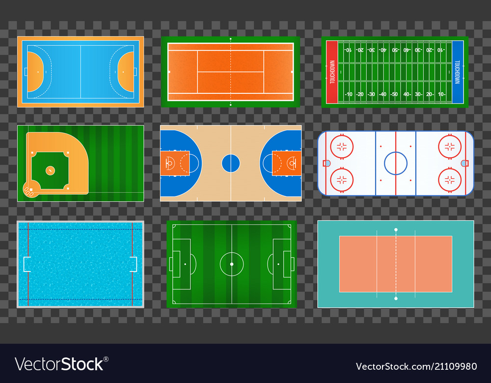 Creative of sport game fields Royalty Free Vector Image