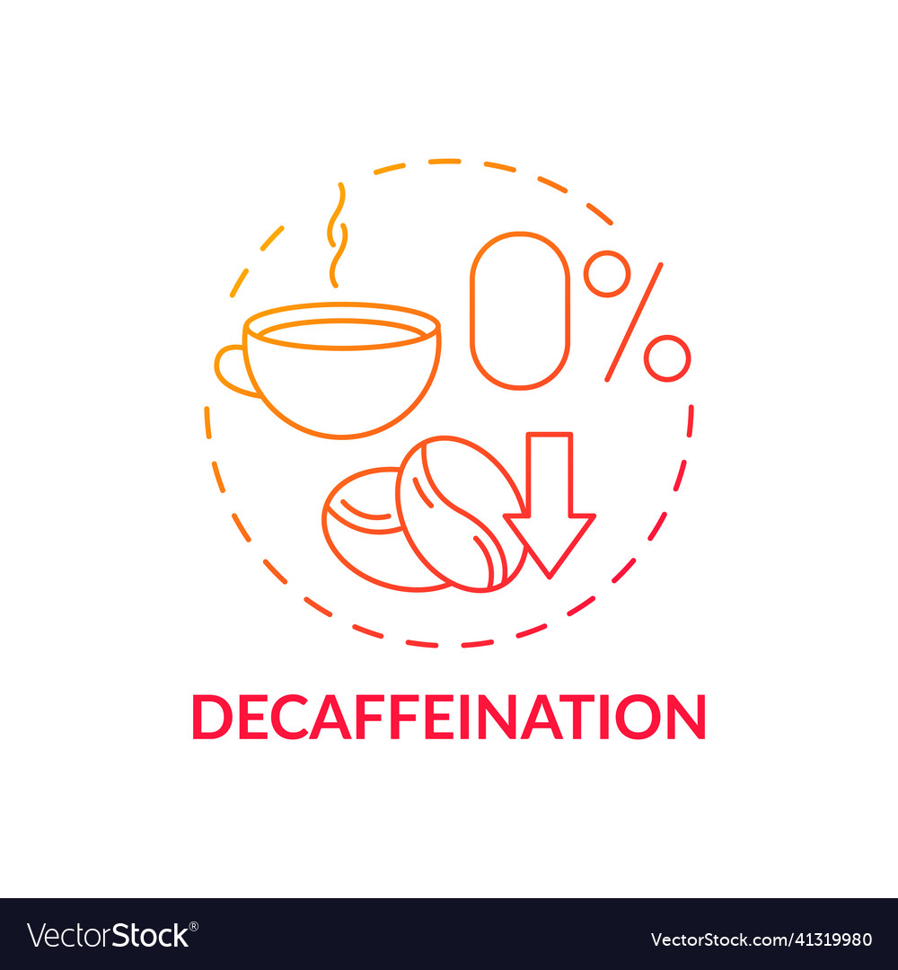 Decaffeination red gradient concept icon vector image Decaffeination red gradient concept icon