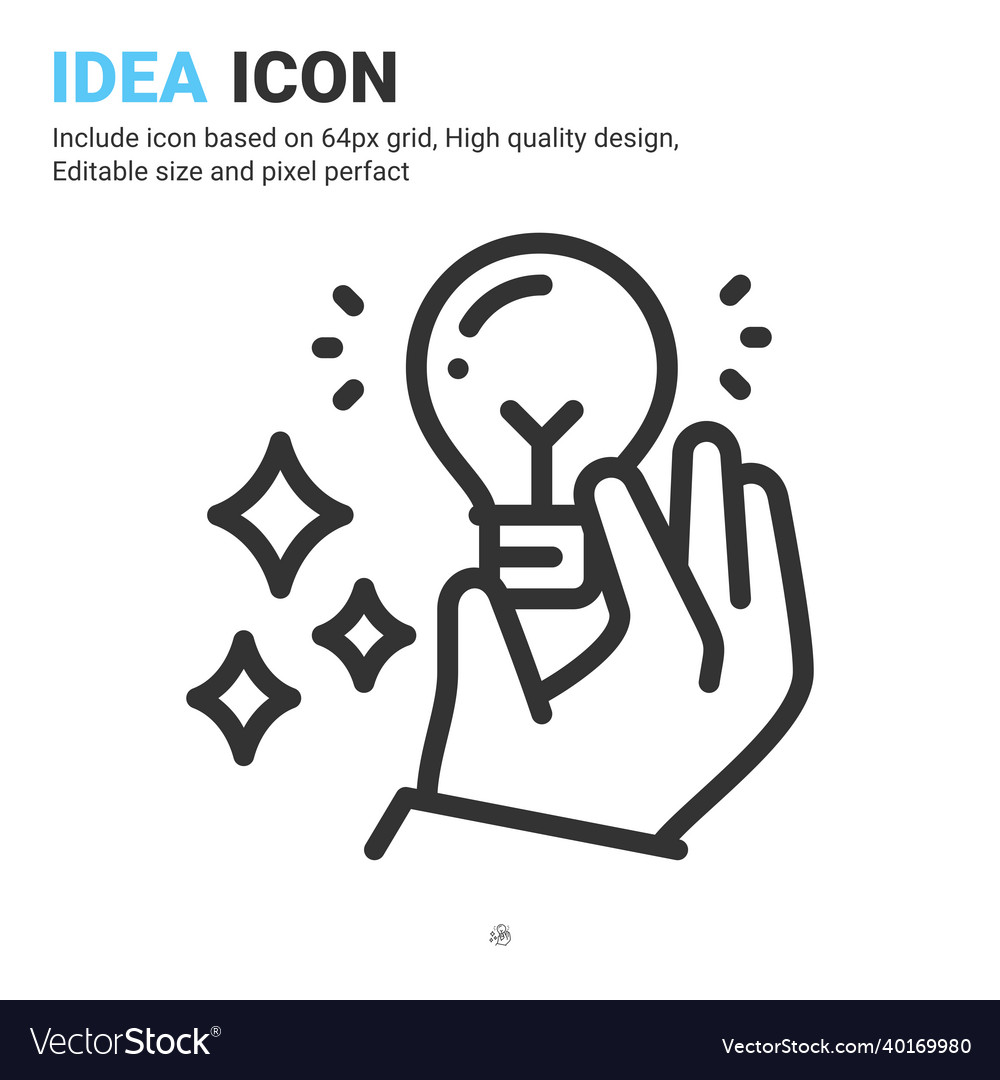 Idea icon with outline style isolated vector image Idea icon with outline style isolated