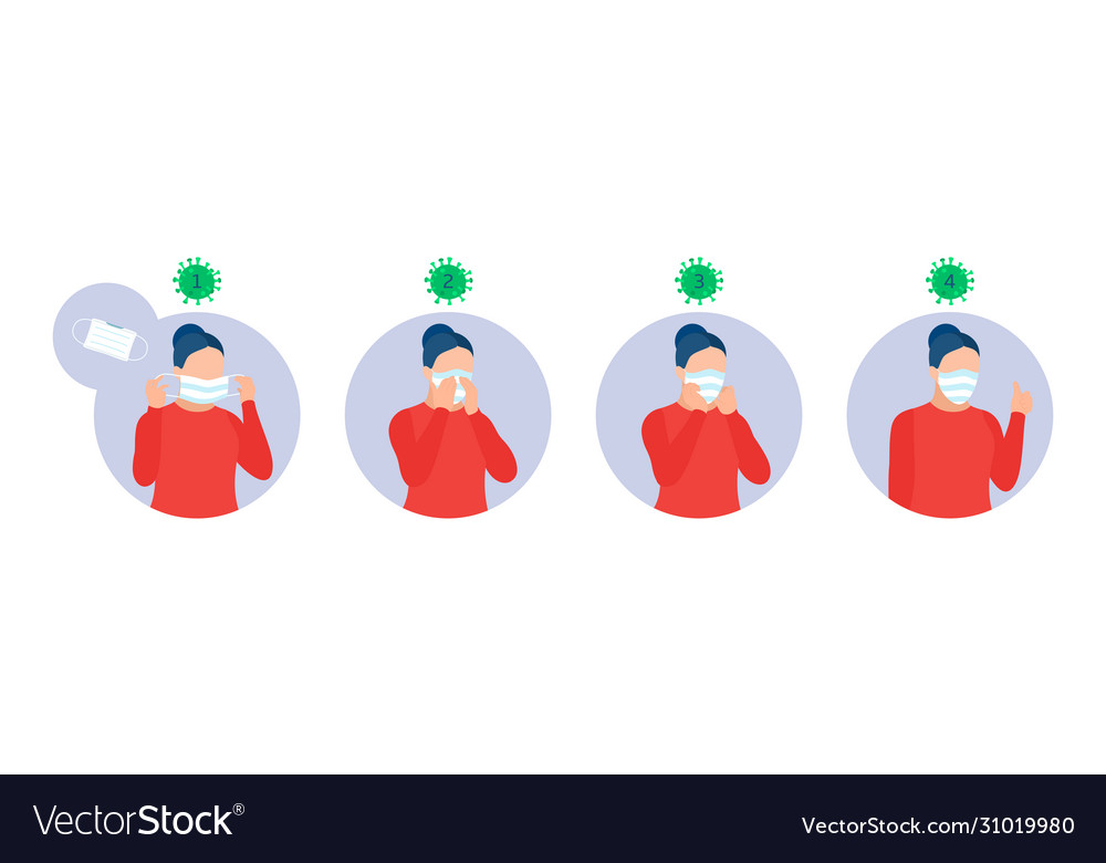 Infographic how use mask properly instruction Vector Image Infographic how use mask properly instruction