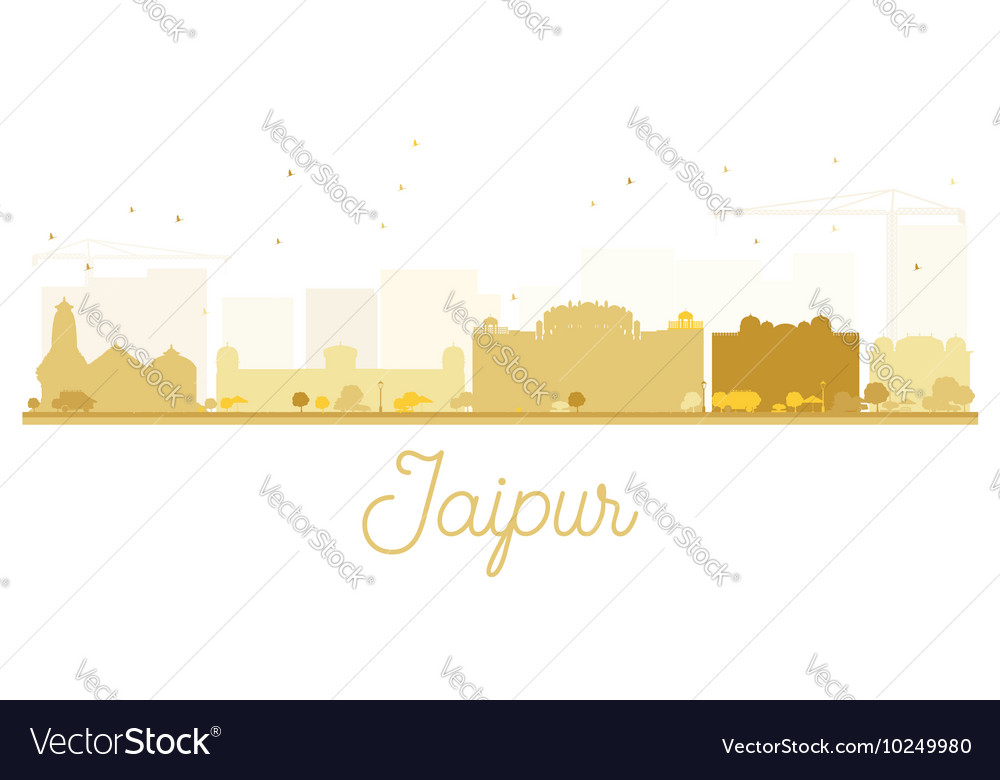 Jaipur City skyline golden silhouette Royalty Free Vector