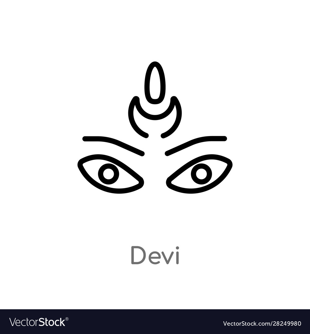 Outline devi icon isolated black simple line