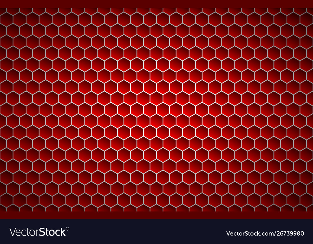 Red Metallic Hexagon Background