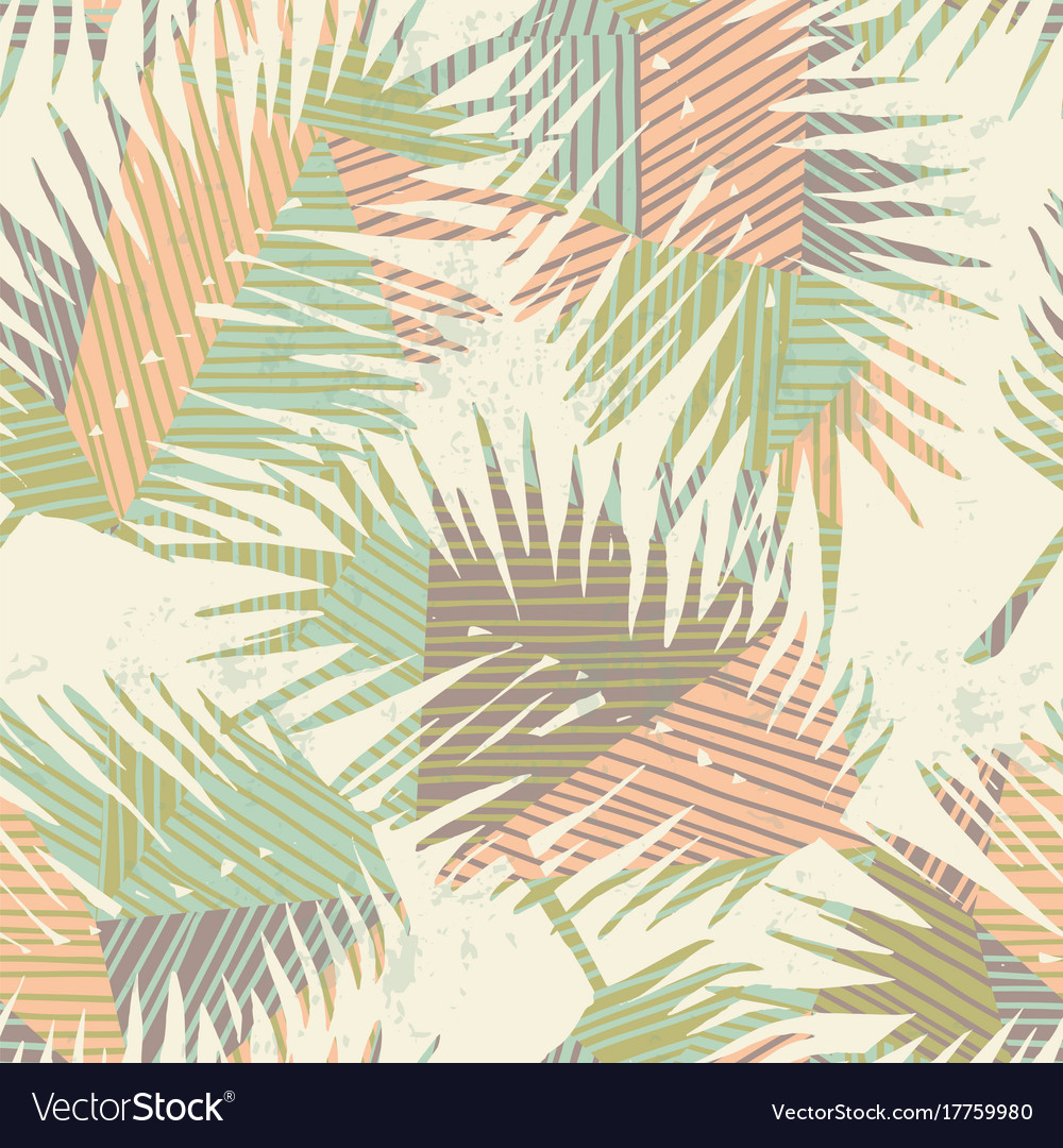 Seamless exotic pattern with tropical plants