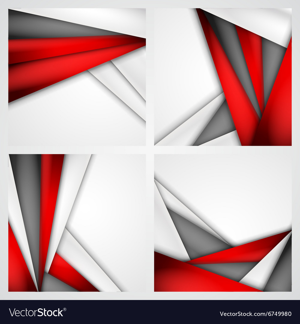 Set abstract background red white and black Vector Image