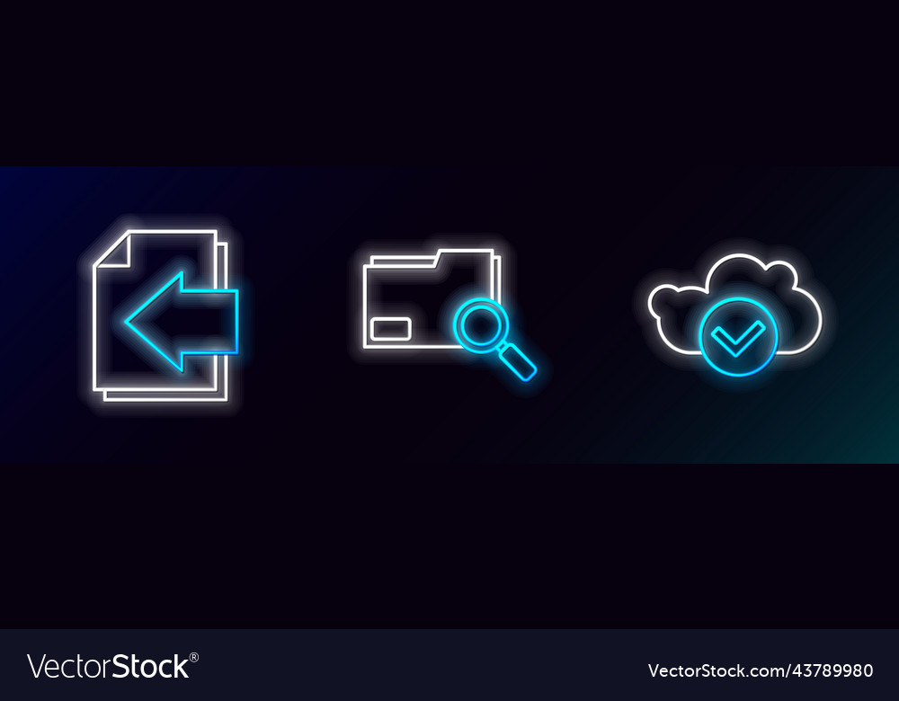 Set line cloud with check mark next page arrow vector image Set line cloud with check mark next page arrow