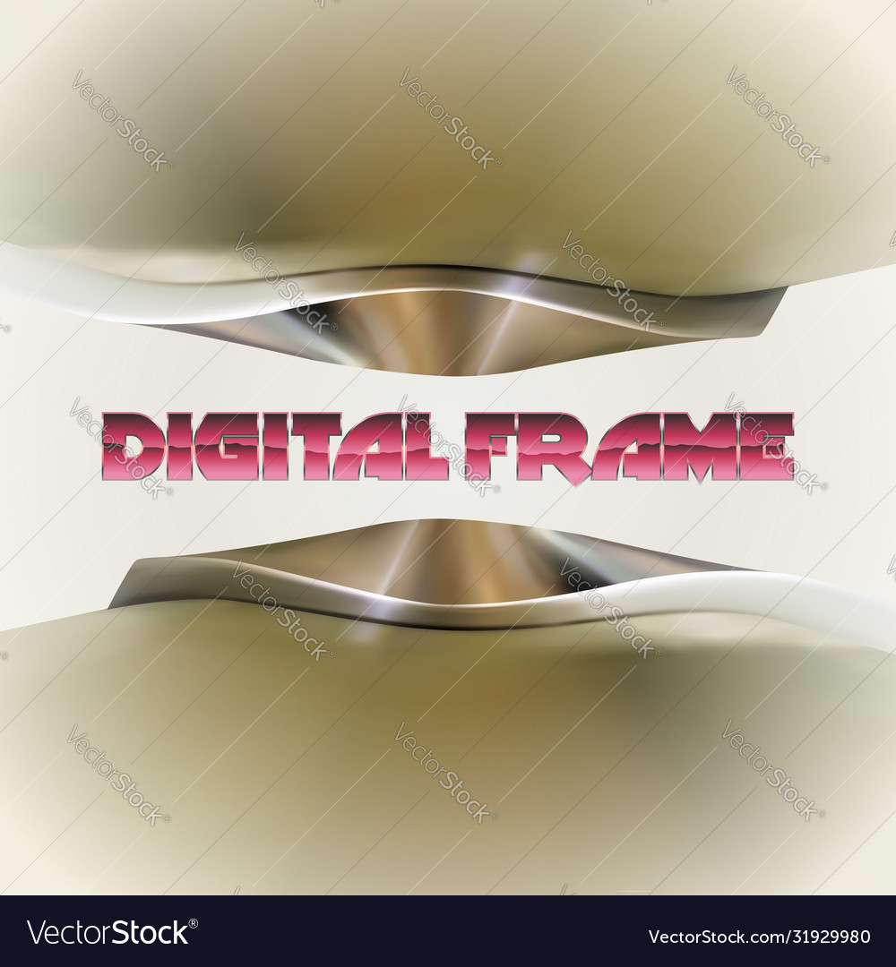 Shiny metallic frame with abstract curves