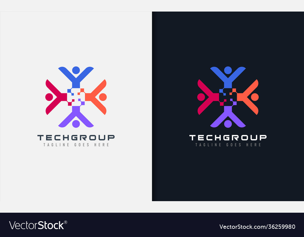 Tech group logo design simple minimalism abstract