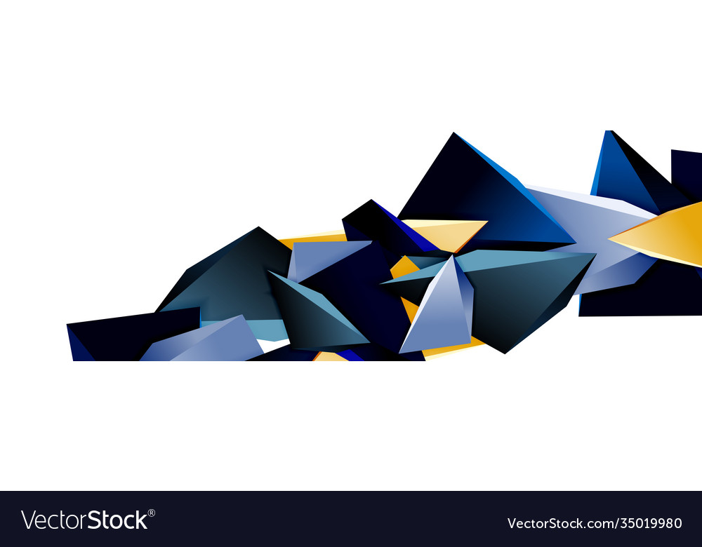 Triangle mosaic abstract background 3d triangular vector image Triangle mosaic abstract background 3d triangular