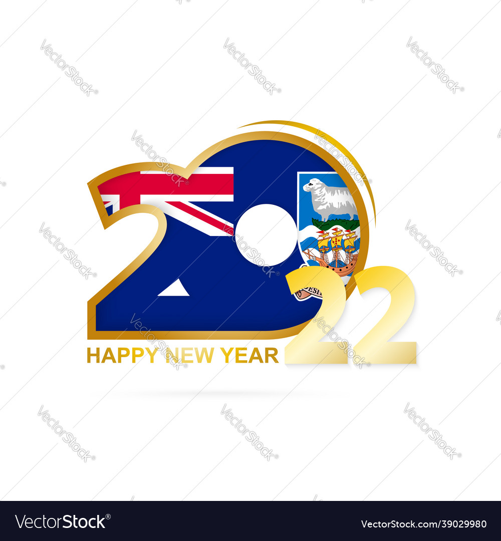 Year 2022 with falkland islands flag pattern