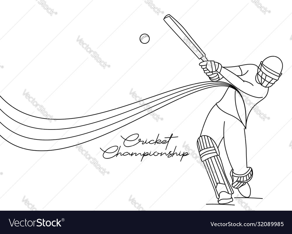 Abstract colorful pattern with batsman and bowler