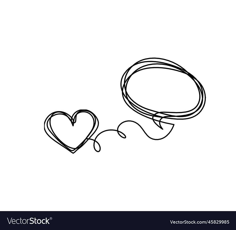 Abstract heart with comment as continuous line