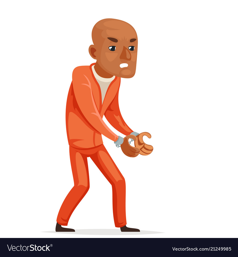 Afro european african american prisoner caught vector image Afro european african american prisoner caught