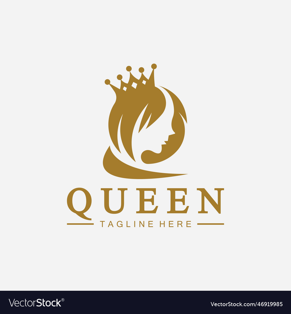 Beautiful face queen icon logofor