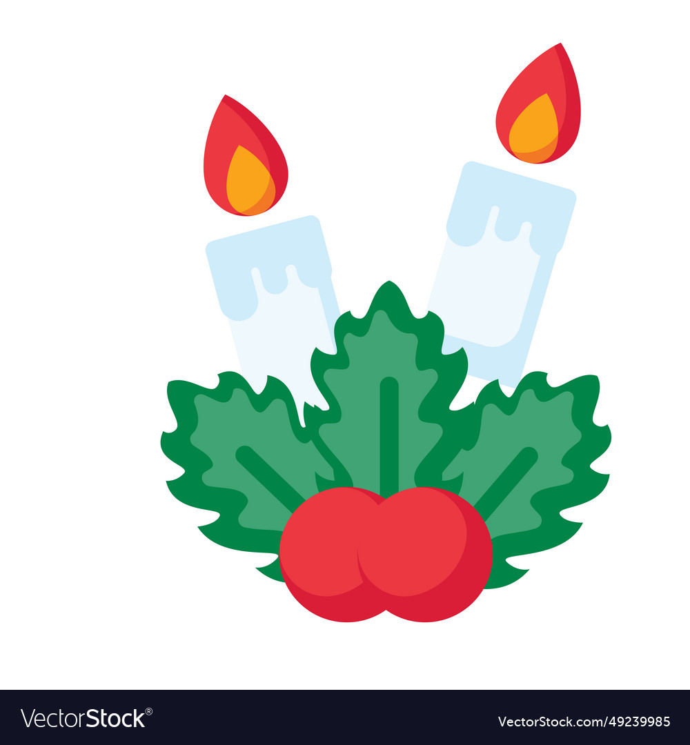 Christmas candle clipart icon