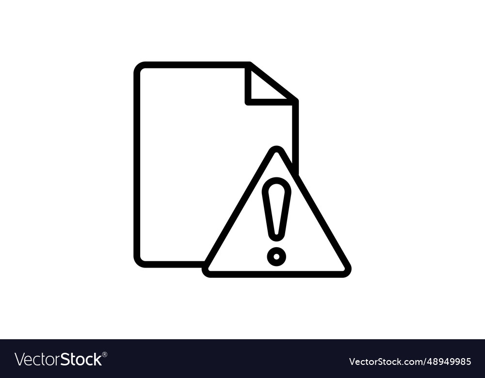 Document error icon with exclamation vector image Document error icon with exclamation