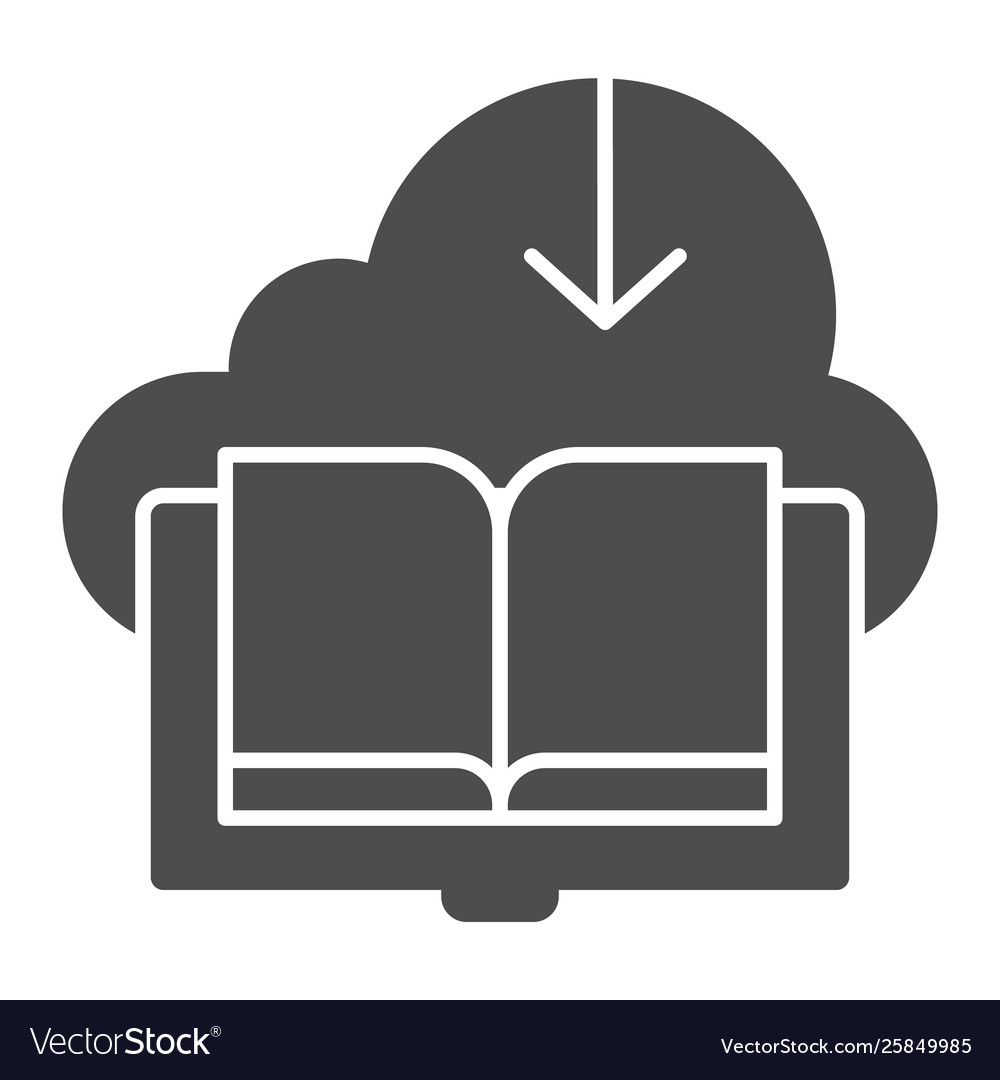 Downloaded book solid icon cloud