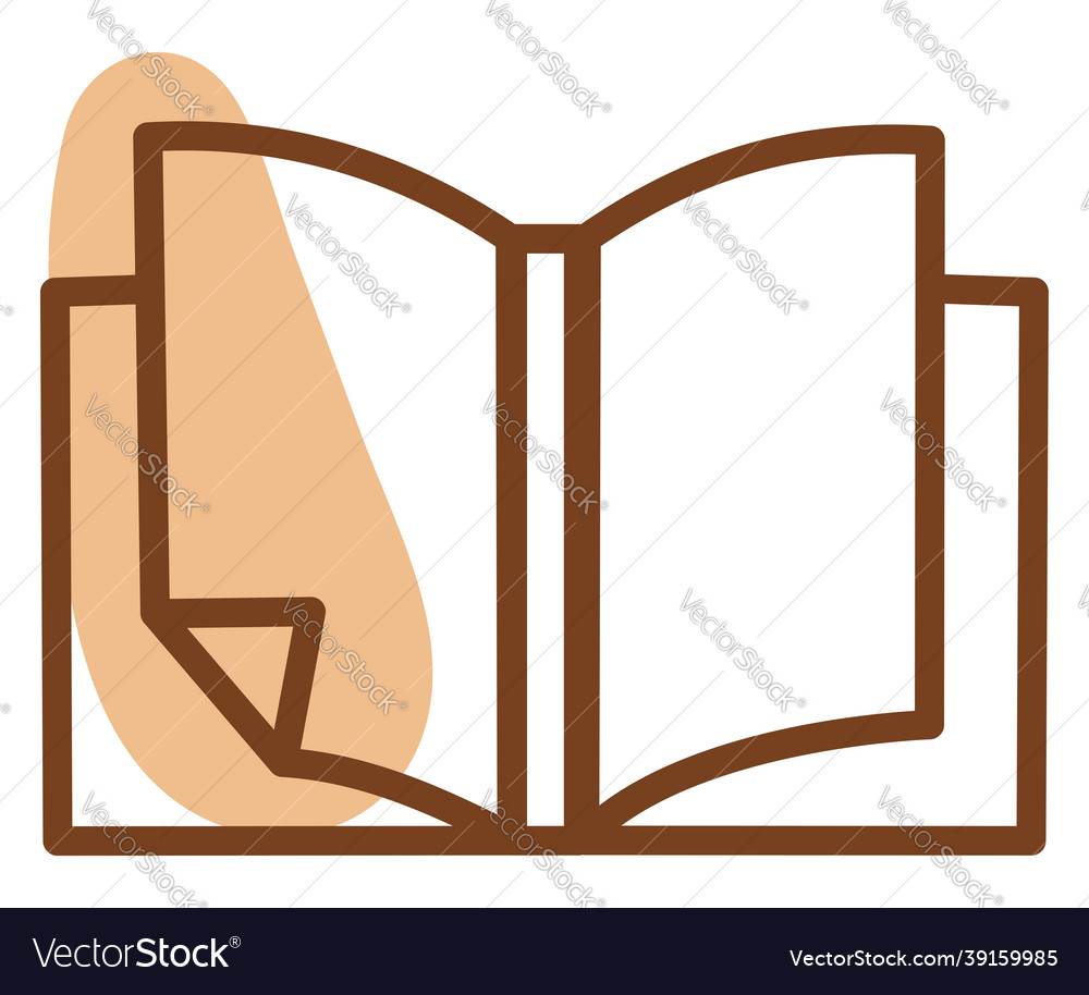 Empty open book on a white background