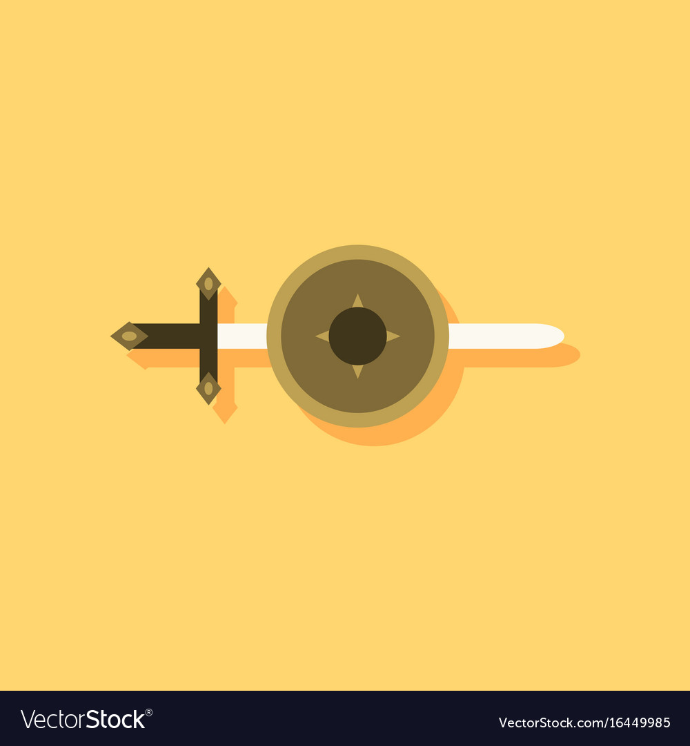 Flat icon design collection sword and shield