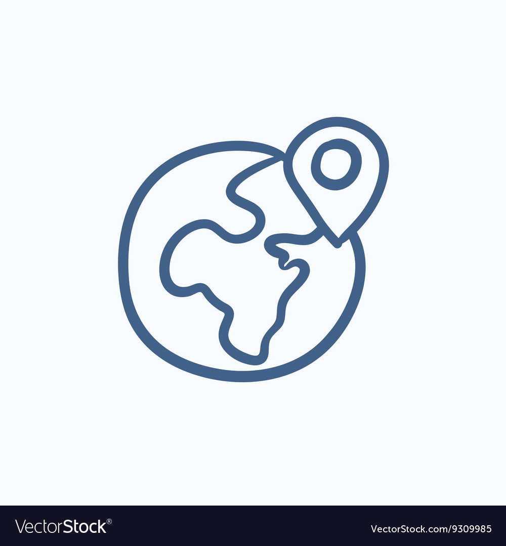 Globe mit Zeigerskizzensymbol