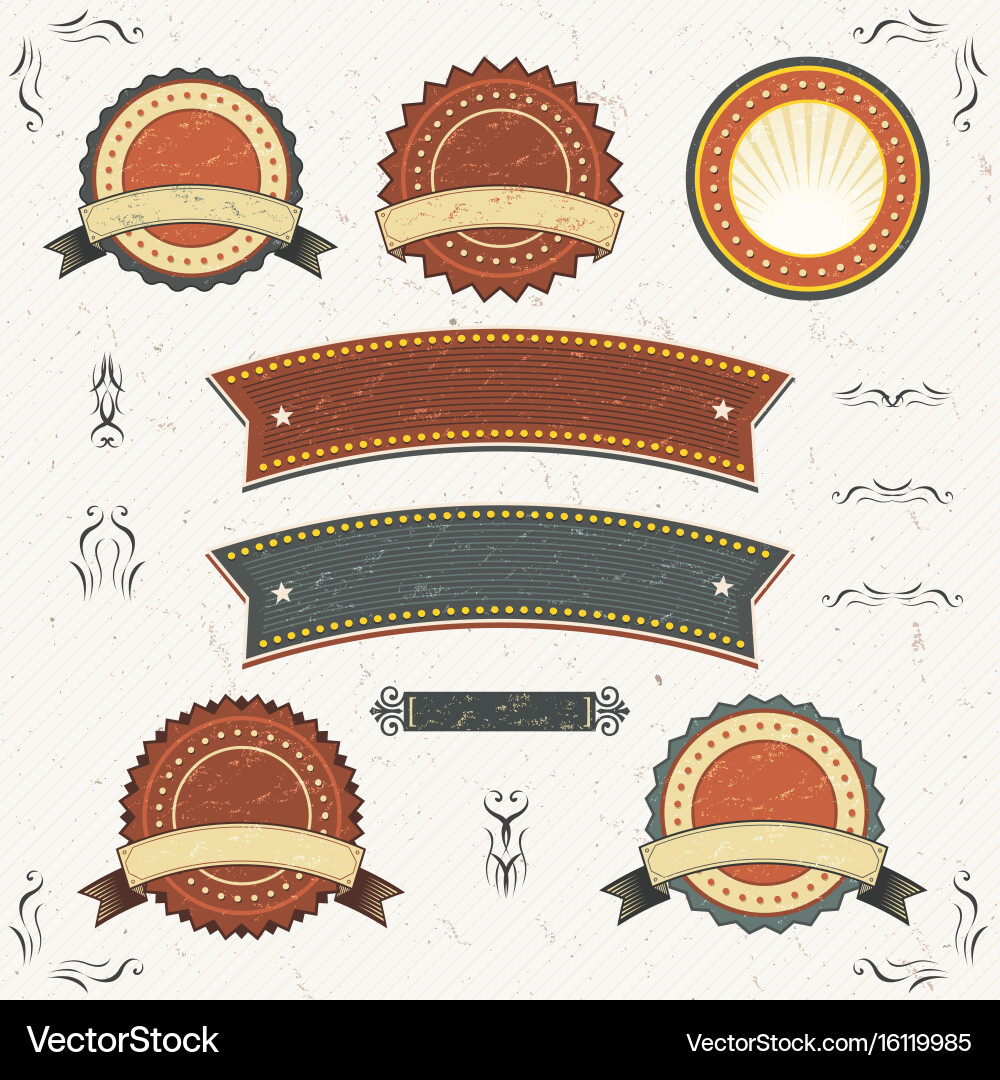 Grunge Banner Set Royalty Free Vector Image Vectorstock