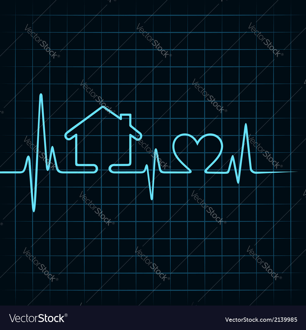 Heartbeat make a home and heart icon